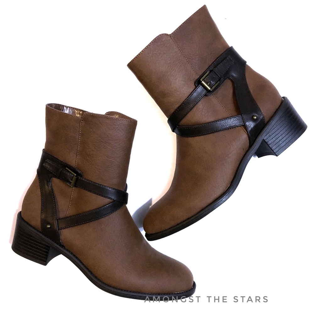 Chaps Dayna Harness Riding Ankle Boots Booties